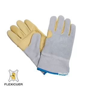 Guante Cuero Vaqueta Amarilla y Descarne Puño Corto COD: GC100